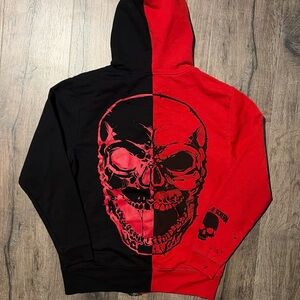 Red and Black Skull Hoodie